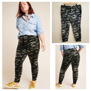 Anthropologie Pilcro Camo Corduroy High-Rise Skinny Pants Women's Size 18W NEW